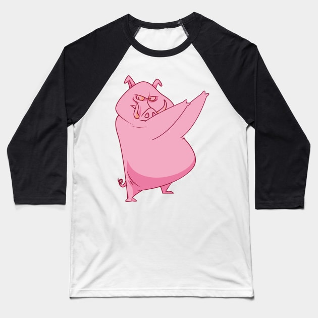 Dab Dabbing Pig Funny Baseball T-Shirt by chrizy1688